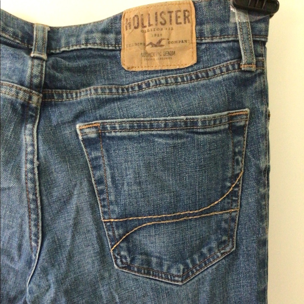 Hollister 1922 Sz 32X32 Super Skinny Distressed Blue Denim Jeans